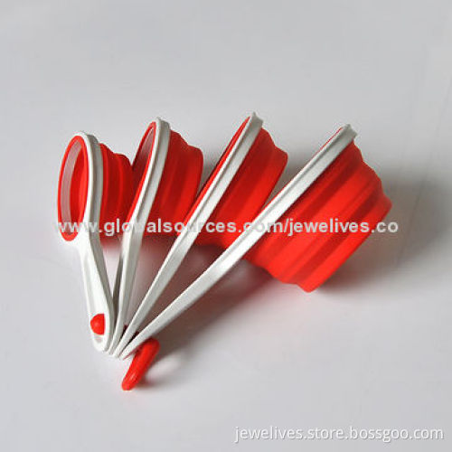 Silicone measuring cups, 4pcs, 100% food grade collapsible